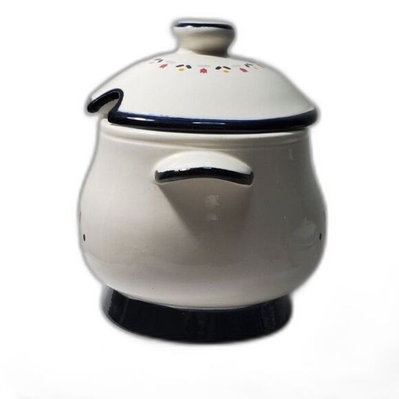 Country Borders by Sango Ceramic Soup Tureen or Gravy Boat with a lid ~Vintage~ - Picture 2 of 8